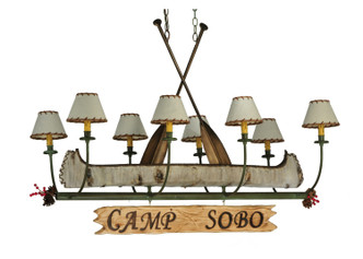 Meyda Tiffany - 131252 - Eight Light Chandelier - Personalized - Natural WoodTarnished Copper