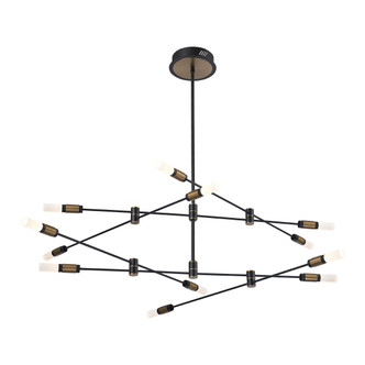 Eurofase - 37051-013 - ALBANY-CHD-12LT-41IN-BRBM-WH - ALBANY - Brass-Black