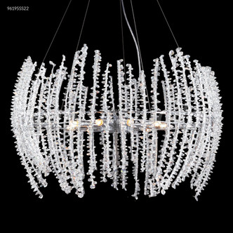 James R. Moder - 96195S22 - Nine Light Chandelier - Continental Fashion - Silver