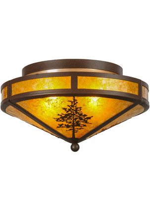 Meyda Tiffany - 146815 - Two Light Flushmount - Tamarack - Cafe Noir