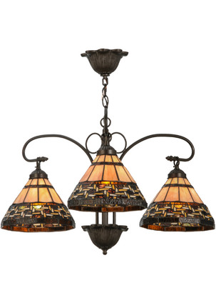 Meyda Tiffany - 147729 - Three Light Chandelier - Ilona - CustomMahogany Bronze