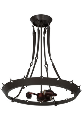 Meyda Tiffany - 156672 - Three Light Inverted Pendant Hardware - Fleur-de-Lite - Timeless Bronze