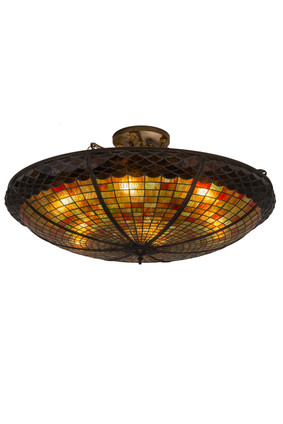 Meyda Tiffany - 183250 - Six Light Semi-Flushmount - Acorn - Antique Copper