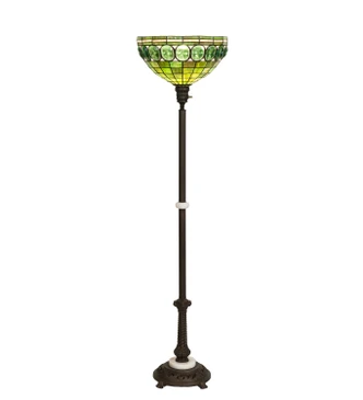 Meyda Tiffany - 299737 - One Light Torchiere - Tiffany Turtleback - Oil Rubbed Bronze