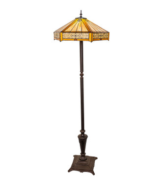 Meyda Tiffany - 300350 - One Light Floor Lamp - Peaches - Mahogany Bronze