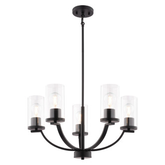 Vaxcel - H0333 - Five Light Chandelier - Elmwood Park - Matte Black