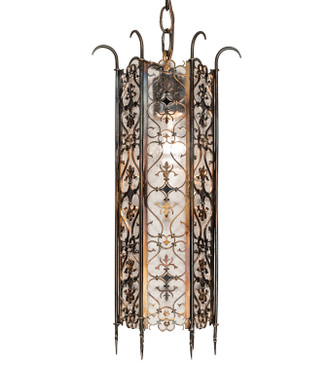 Meyda Tiffany - 242556 - One Light Mini Pendant - Saskia - Hand Rubbed Iron