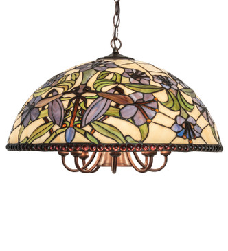 Meyda Tiffany - 246673 - Nine Light Pendant - Nouveau Lily - Mahogany Bronze