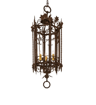 Meyda Tiffany - 250746 - Three Light Chandelier - Gordes - Gilded Tobacco
