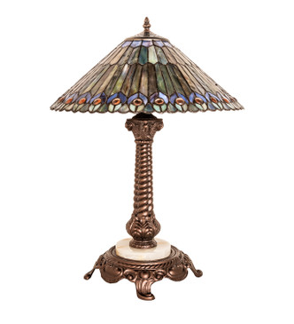 Tiffany Jeweled Peacock One Light Table Lamp (251928)