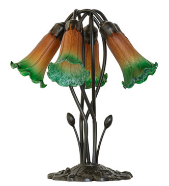 Amber/Green Five Light Table Lamp (262215)