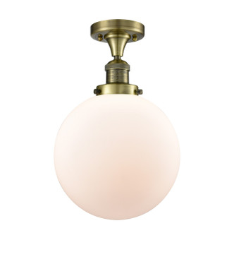 manufacturer_finish:Antique Brass|manufacturer_glass:Matte White Cased Beacon|light_output:220.00lm|color_temperature:2200K|cri:99