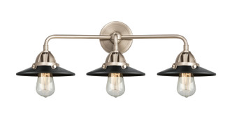 Innovations - 288-3W-SN-M6-BK - Three Light Bath Vanity - Nouveau 2 - Brushed Satin Nickel
