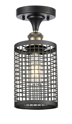 Innovations - 516-1C-BAB-M18-BK - LED Semi-Flush Mount - Downtown Urban - Black Antique Brass