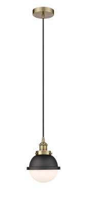 Innovations - 616-1PH-AB-HFS-61-BK - One Light Pendant - Downtown Urban - Antique Brass