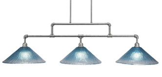 Toltec Lighting - 333-AS-715 - Three Light Billiard/Island - Vintage - Aged Silver