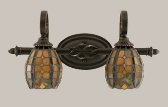 Toltec Lighting - 162-DG-9871 - Two Light Bath Bar - Elegant - Dark Granite