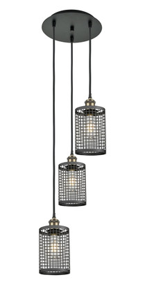 Innovations - 113B-3P-BAB-M18-BK - LED Pendant - Downtown Urban - Black Antique Brass