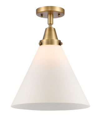 manufacturer_finish:Brushed Brass|manufacturer_glass:Cased Matte White Cone 12|light_output:220.00lm|color_temperature:2200K|cri:99