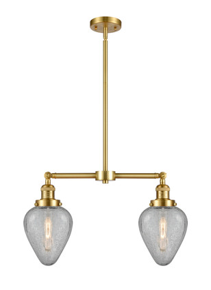 Innovations - 209-SG-G165 - Two Light Island Pendant - Franklin Restoration - Satin Gold