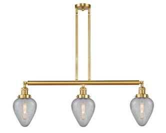 Innovations - 213-SG-G165 - Three Light Island Pendant - Franklin Restoration - Satin Gold