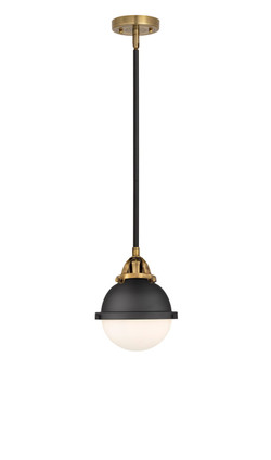 Innovations - 288-1S-BAB-HFS-61-BK-LED - LED Mini Pendant - Nouveau 2 - Black Antique Brass