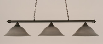 Toltec Lighting - 373-DG-602 - Three Light Billiard Bar - Oxford - Dark Granite