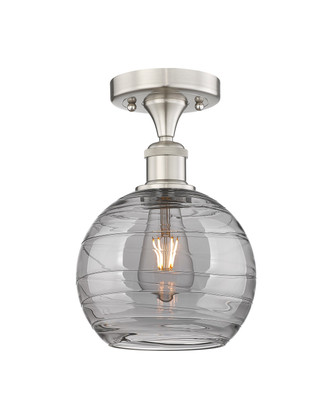 manufacturer_finish:Brushed Satin Nickel|manufacturer_glass:Light Smoke Athens Deco Swirl|light_output:220.00lm|color_temperature:2200K|cri:99