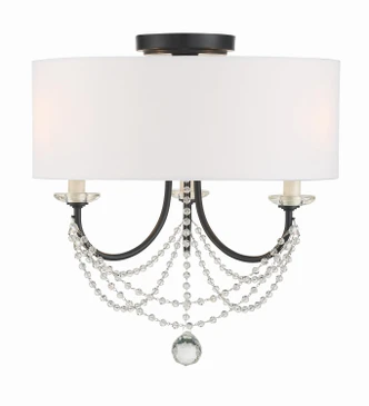 Crystorama - DEL-90803-MK_CEILING - Three Light Semi Flush Mount - Delilah - Matte Black