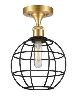 Innovations - 516-1C-SG-CE-8-BK - LED Semi-Flush Mount - Ballston - Satin Gold