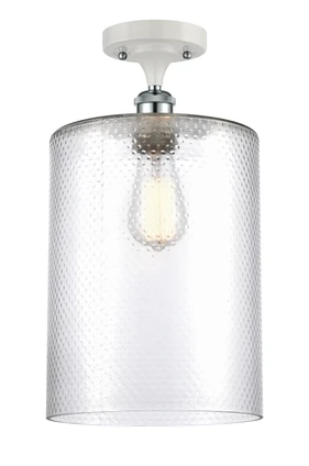 Innovations - 516-1C-WPC-G112-L - One Light Semi-Flush Mount - Ballston - White Polished Chrome