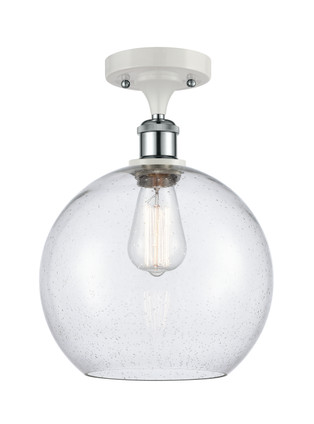 Innovations - 516-1C-WPC-G124-10-LED - LED Semi-Flush Mount - Ballston - White Polished Chrome