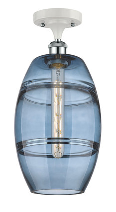 Innovations - 516-1C-WPC-G557-8BL - One Light Semi-Flush Mount - Ballston - White Polished Chrome