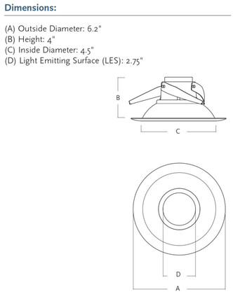 LED Recessed 5`` LED Retrofit Downlight (P8061-20/30K9-AC1-L06)
