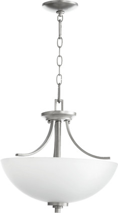 Quorum - 2760-16-64 - Three Light Dual Mount - Reyes - Classic Nickel Quorum - 2760-16-64 - Three Light Dual Mount - Reyes - Classic Nickel