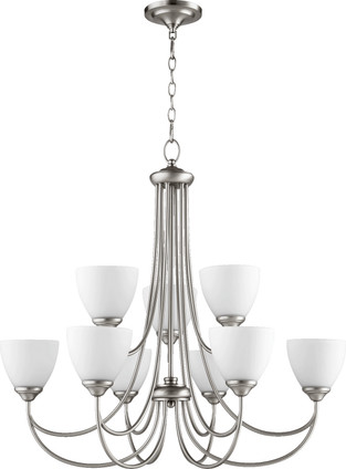Quorum - 6050-9-65 - Nine Light Chandelier - Brooks - Satin Nickel