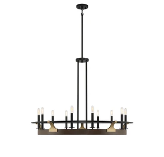 Savoy House - L1-2932-10-170 - Ten Light Chandelier - Icarus - Burnished Brass W/ Walnut