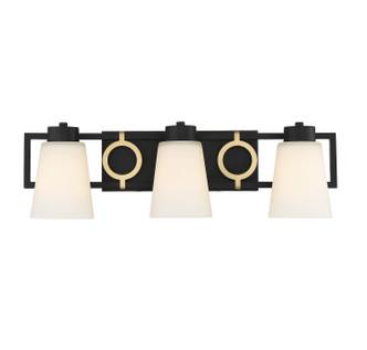 Savoy House - L8-4450-3-143 - Three Light Bathroom Vanity - Russo - Matte Black w/ Warm Brass
