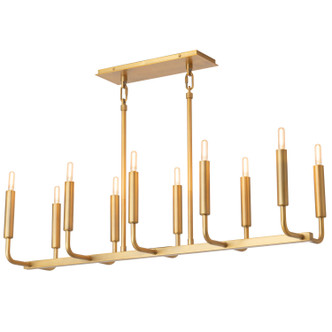 Robert Abbey - 1409 - Ten Light Chandelier - Mavisten Edition Carbonia - Lacquered Burnished Brass