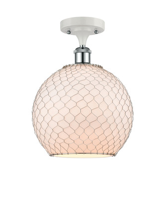 Innovations - 516-1C-WPC-G121-10CSN - One Light Semi-Flush Mount - Ballston - White and Polished Chrome