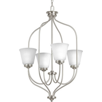 Progress Lighting - P3891-09 - Four Light Foyer Chandelier - Keats - Brushed Nickel