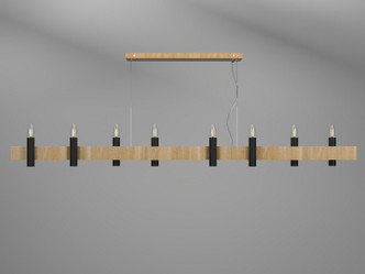 Accord Lighting - 1524.09 - Eight Light Pendant - Flow - Louro Freijo