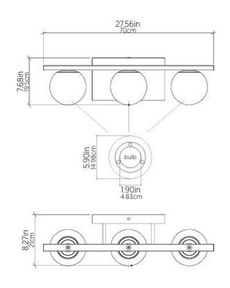 Clean Three Light Wall Lamp (4207.34)