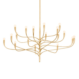 Hudson Valley - 9619-VGL - 18 Light Chandelier - Labra - Vintage Gold Leaf