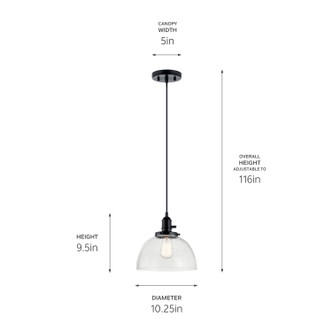 Avery One Light Mini Pendant (43853BK)