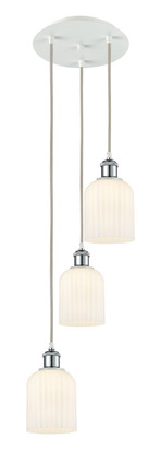 Innovations - 113B-3P-WPC-G559-5GWH - Three Light Pendant - Ballston - White Polished Chrome