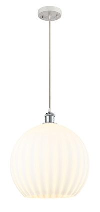 Innovations - 516-1P-WPC-G1217-14WV - LED Pendant - Ballston - White Polished Chrome