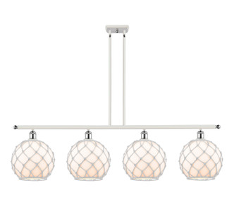 Innovations - 516-4I-WPC-G121-10RW - Four Light Island Pendant - Ballston - White Polished Chrome