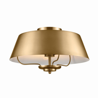 Luella Three Light Pendant/Semi Flush in Brushed Natural Brass (12-52542BNB)