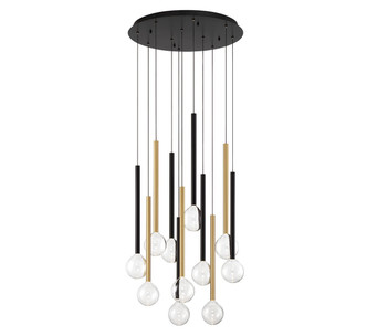 Lib & Co. - 10144-023 - LED Chandelier - Positano - Matte Black and Plated Brushed Gold